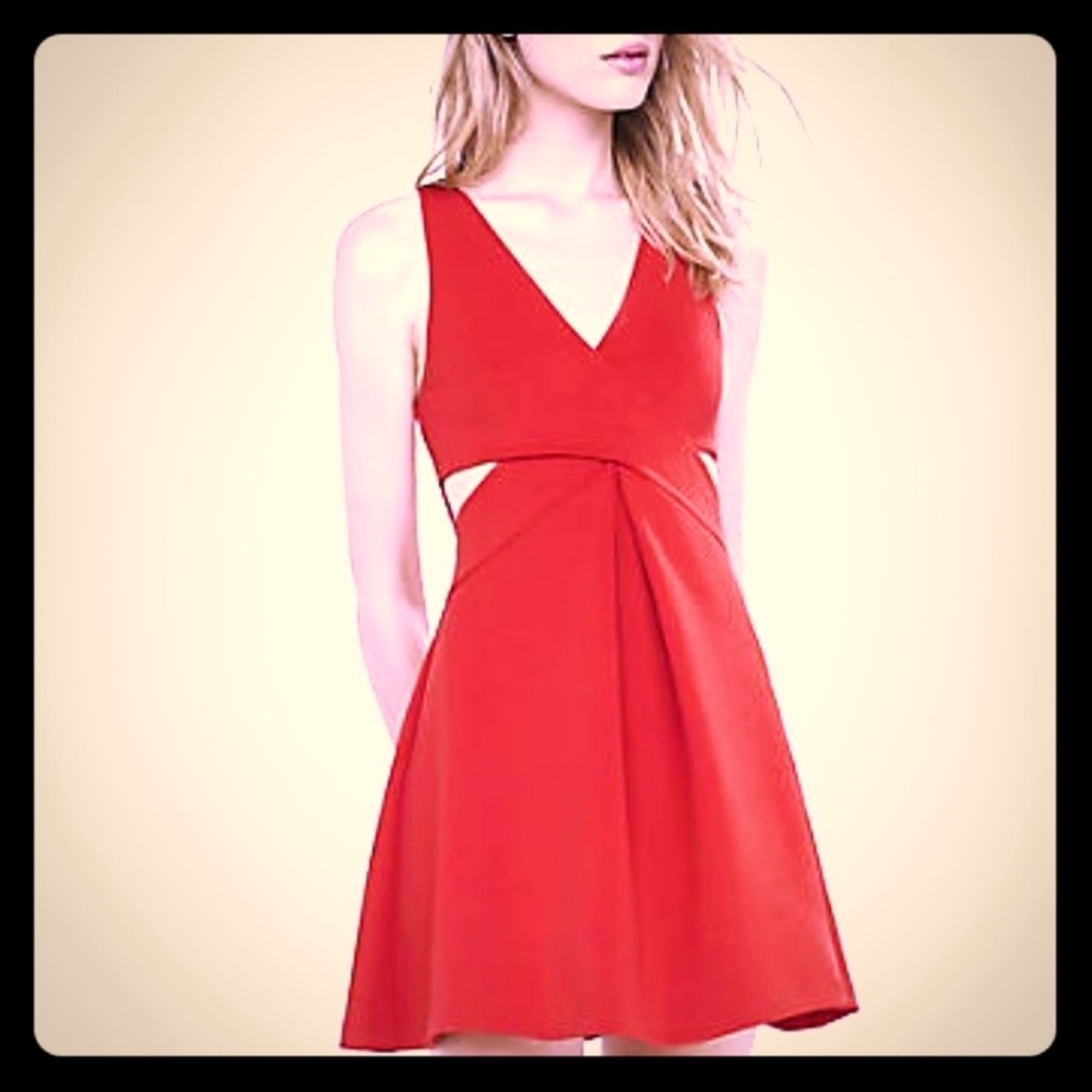 Express Red Cut-Out Dress